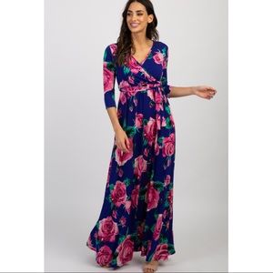 Pinkblush Maternity Blue & Pink Gender Reveal Maxi